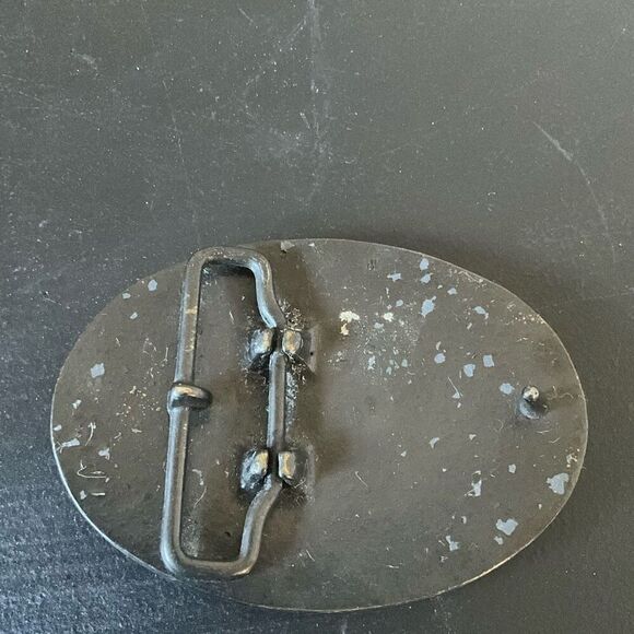 1776-1976 AMERICAN BI-CENTENENNIAL BRASS BELT BUCKLE, OVAL EAGLE - Picture 2 of 3